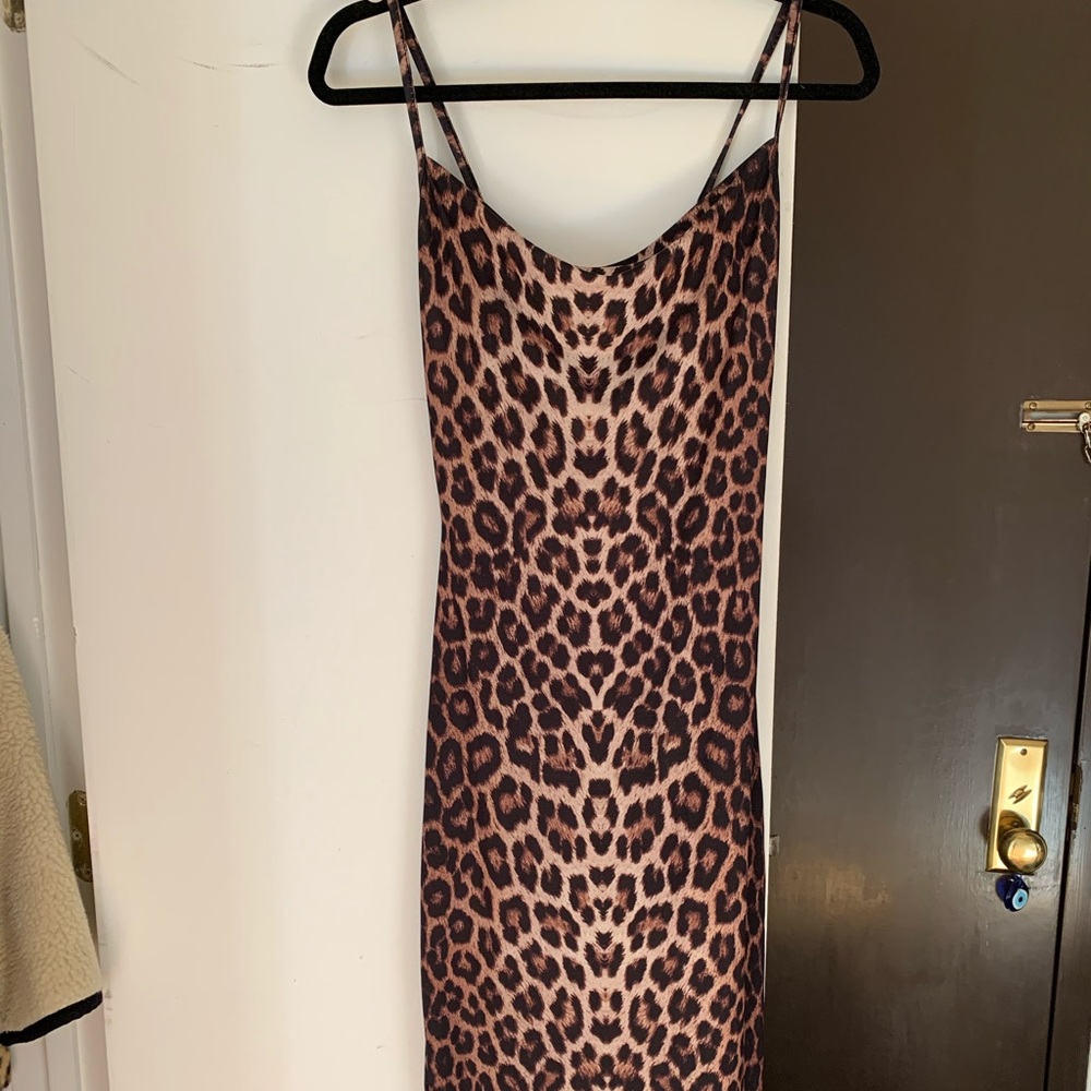 MissGuided slip leopard print dress